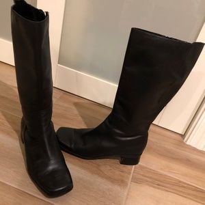 Bandolino Black Leather Boots 8.5 8-1/2 M Mid-Cal